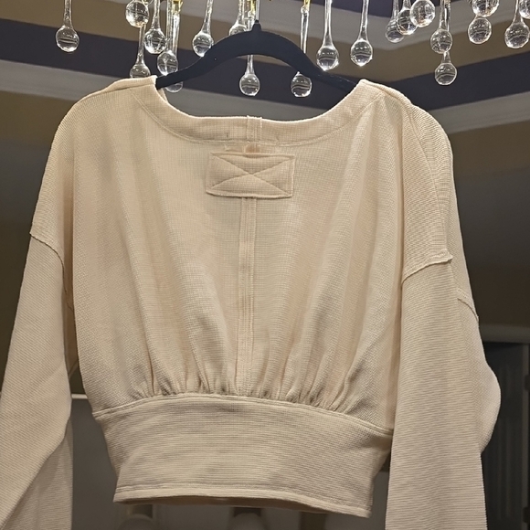 We The Free Cream V-Neck Blouse - Picture 6 of 16